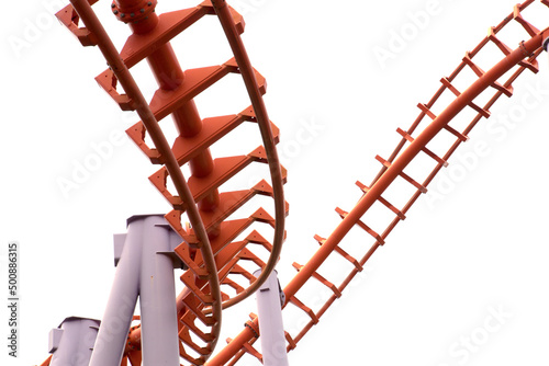 Roller coaster on white background