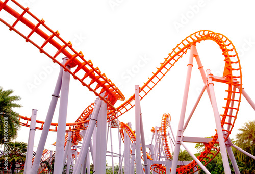 Roller coaster on white background