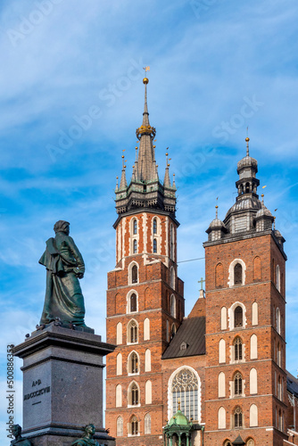 Adam Mickiewicz Monument and Saint Mary Basilica