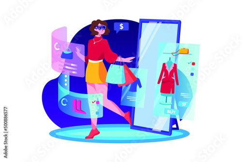 Metaverse Technology Illustration concept. Flat illustration isolated on white background