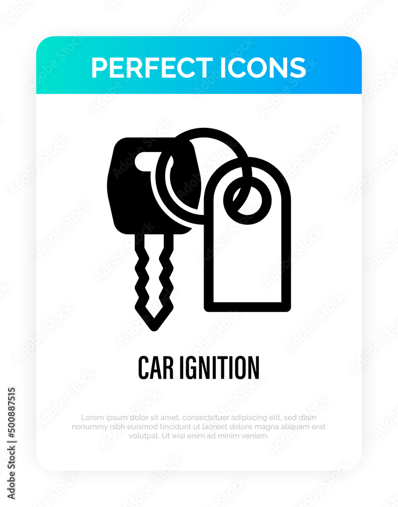 Car key thin line icon. Vector illustration. Car key thin line icon. Vector illustration.
