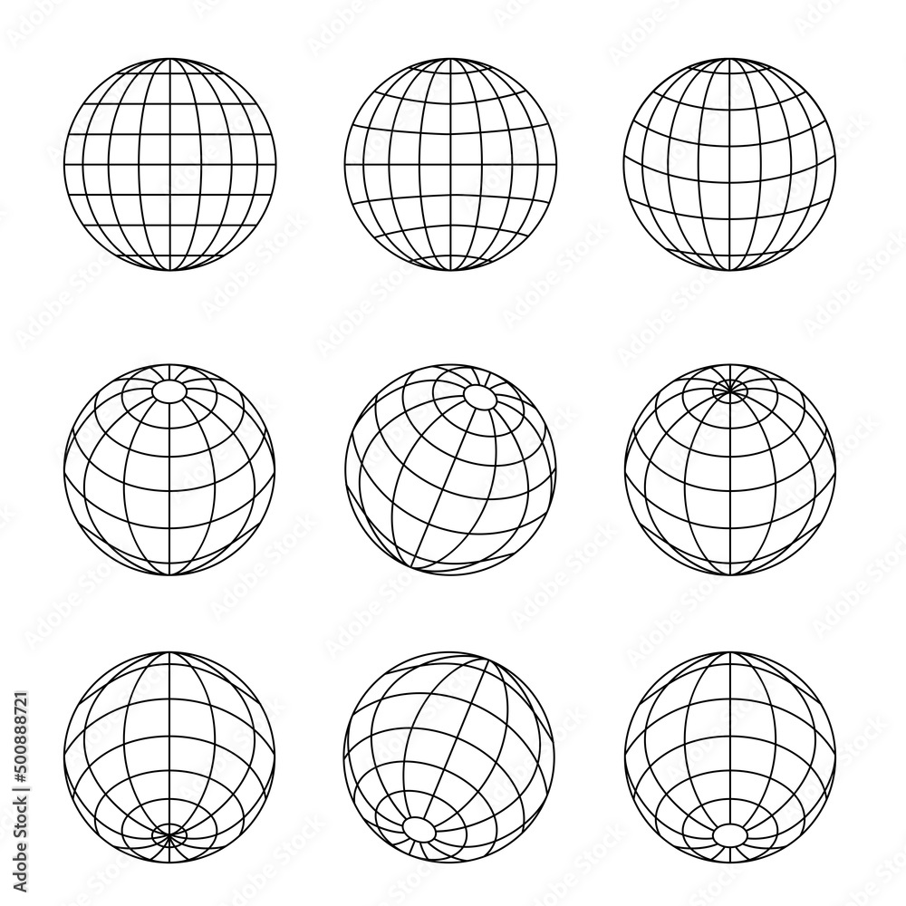 Globe earth icon. Set of spheres from different sides. Globe earth icon. Set of spheres from different sides.
