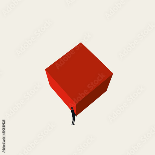 Business challenge and pressure vector concept. Symbol of stress, hard work, performance. Minimal illustration.