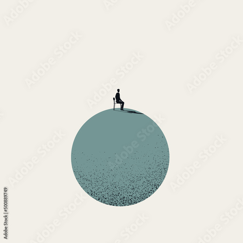 Business or personal contemplation vector concept. Symbol of thinking, having vision. Minimal illustration