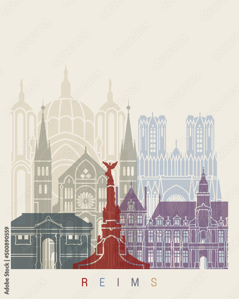 Reims skyline poster