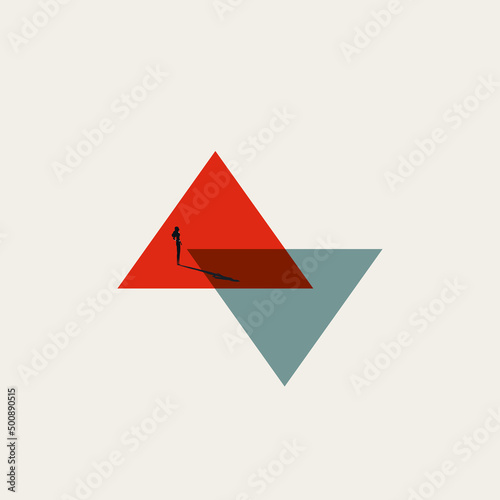 Business and economic cycle vector concept. Symbol of growth, rise, boom, decline and contraction. Minimal illustration