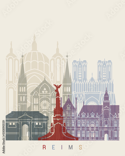 Reims skyline poster photo