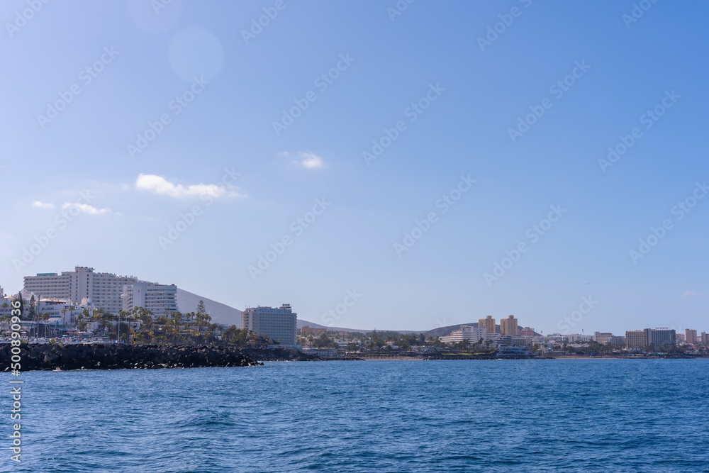 Fototapeta premium Views from the marina of the Costa de Adeje in the south of Tenerife, Canary Islands