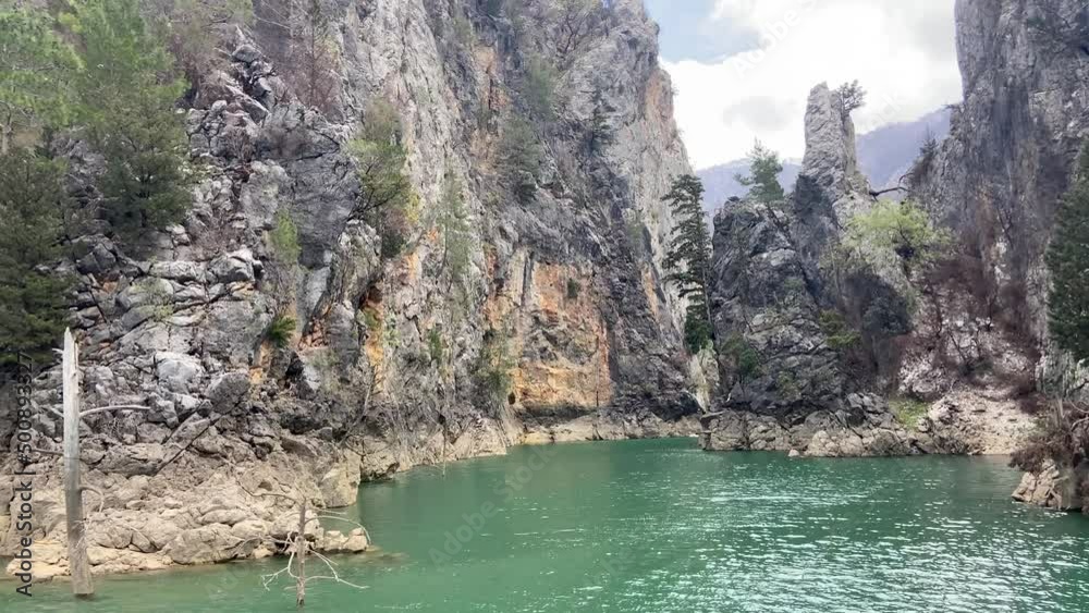 Green kanyen in Turkey after the fire. Beautiful lake in the rocks. Green kanyen in Turkey after the fire. Beautiful lake in the rocks.