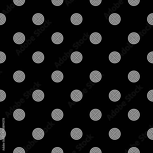 Circles seamless pattern. Dots print. Polka dot ornament. Circular figures wallpaper. Rounds background. Dotted backdrop. Digital paper, textile image, web design, abstract motif.