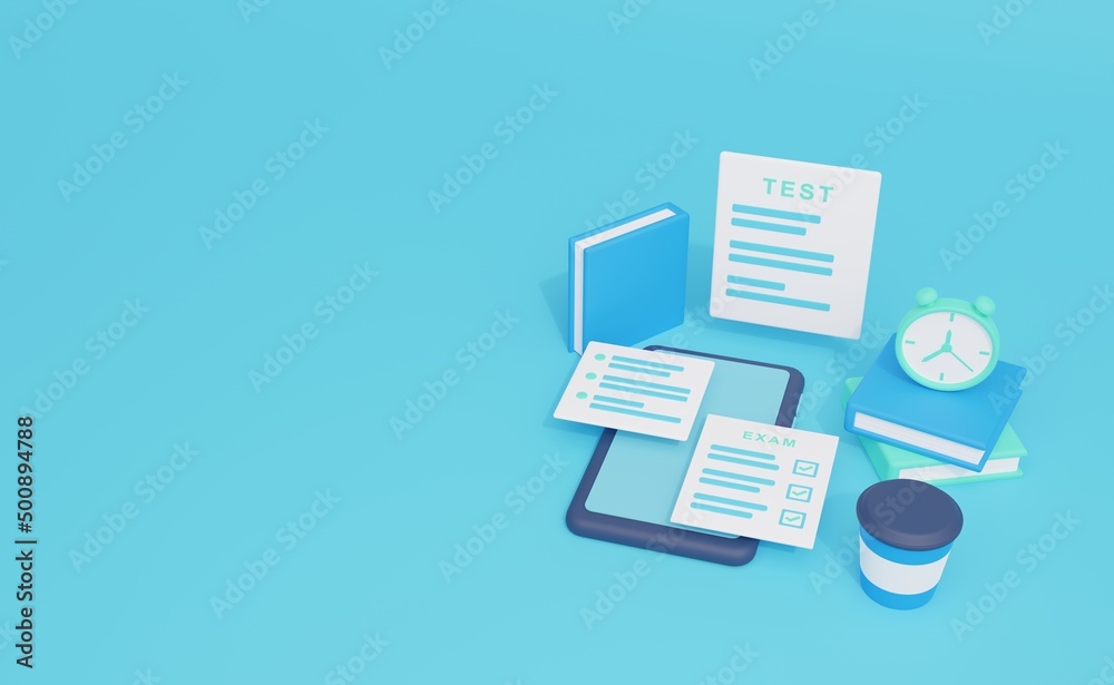exam illustration cute 3d rendering exam illustration cute 3d rendering