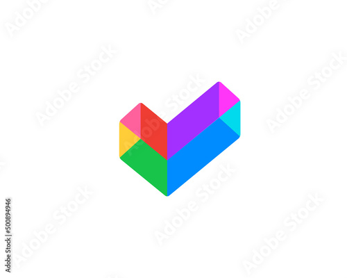 Free Download Letter V with check mark logo icon design template elements - GFXLoad