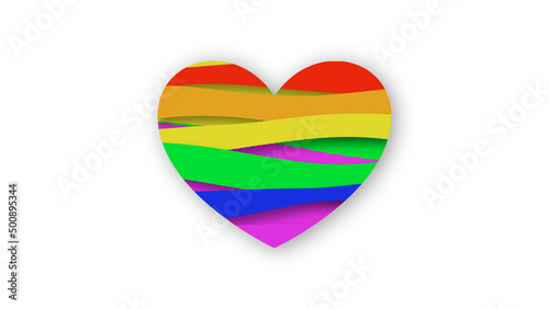 Free Download Rainbow Heart or Pride Symbol Sign on White Background - GFXLoad