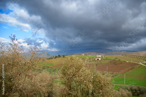 View of a very beautiful valley of Abdalajis, Andalusia, Spain