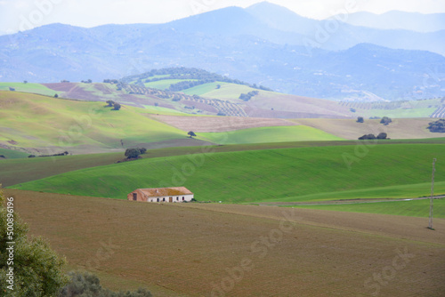 View of a very beautiful valley of Abdalajis, Andalusia, Spain