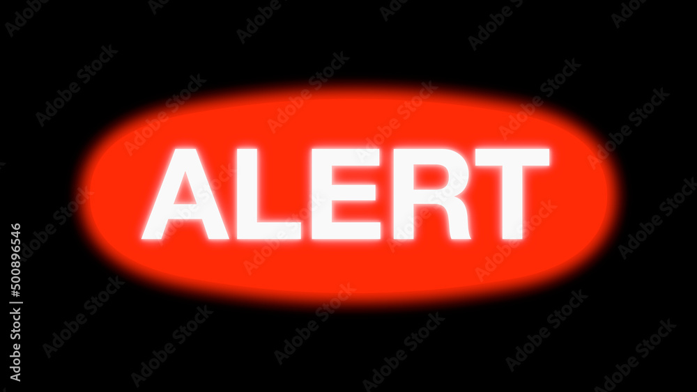 Alert Neon Sign on Black Background Alert Neon Sign on Black Background