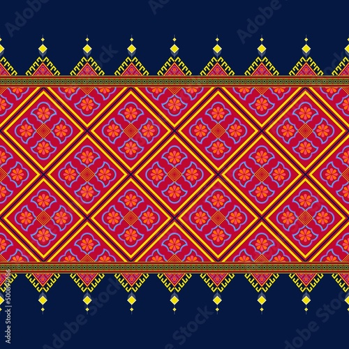 Ethnic seamless pattern traditional Design for clothing,background,carpet,wallpaper,wrapping,Batik,fabric,embroidery style.