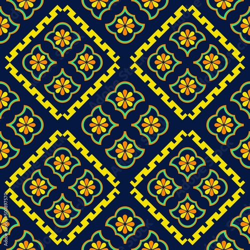 Ethnic seamless pattern traditional Design for clothing,background,carpet,wallpaper,wrapping,Batik,fabric,embroidery style.