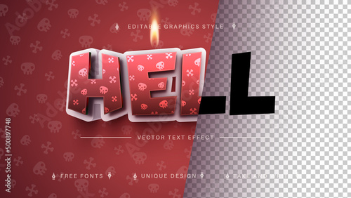 Hell - Editable Text Effect, Font Style