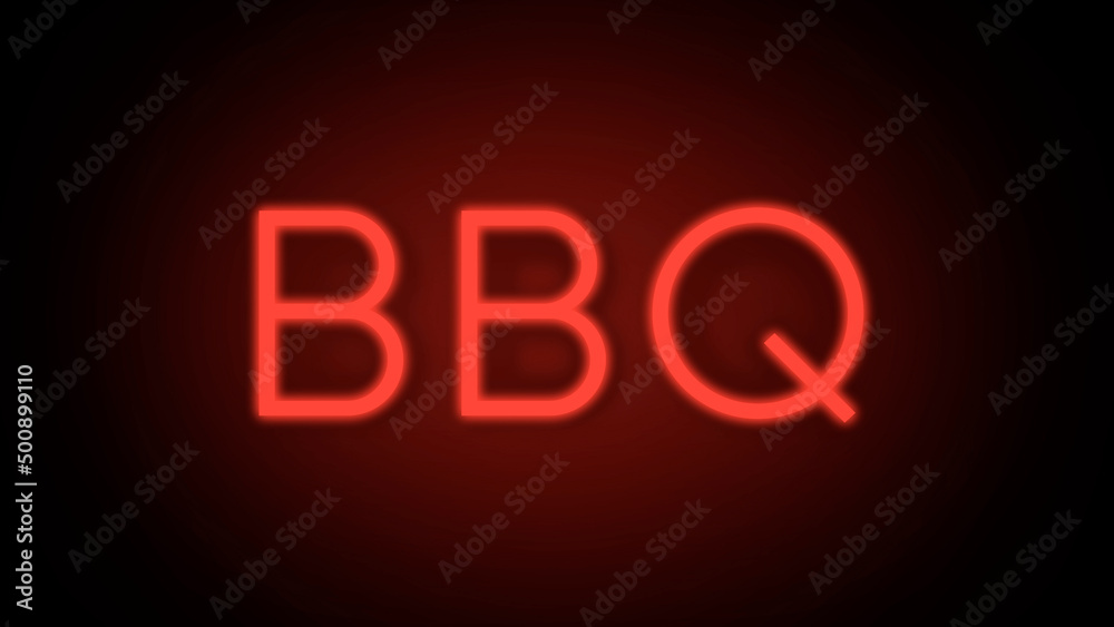 BBQ Text Sign Neon Glow