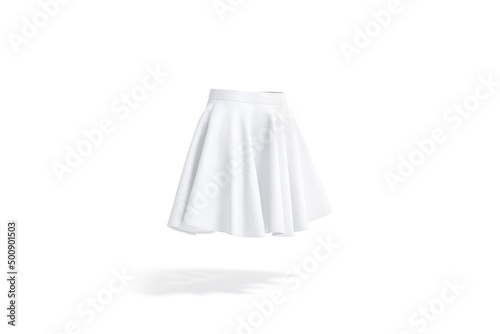 Blank white women mini skirt mock up, side view