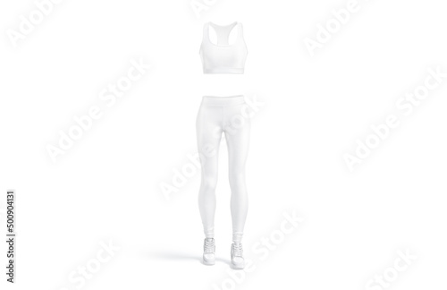 Blank white women sport uniform mockup  front view