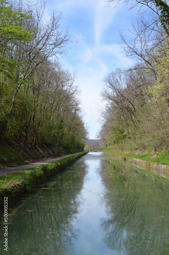 Canal de Bourgogne paysage chemin de halage véloroute navigation plaisance