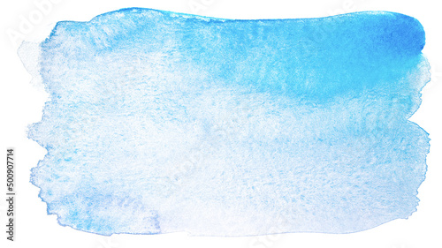 Abstract ocean blue brush strokes painted in watercolor