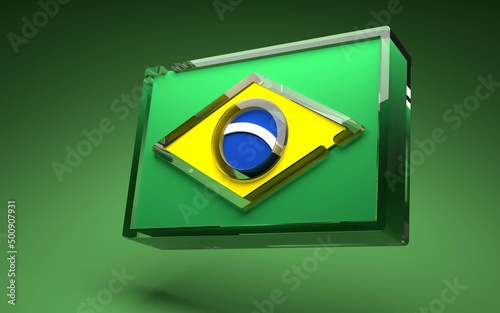 3d illustration Brazil flag glass mode rendering Free Download 3d illustration Brazil flag glass mode rendering - GFXLoad