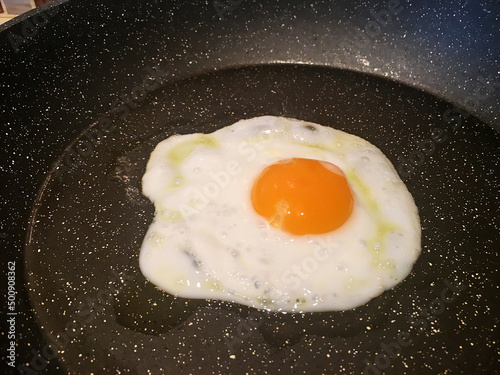Fresh And Organic Egg Frying In Pan