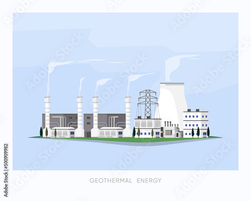 geothermal energy, geothermal  power plant supply electricity to the factory and city