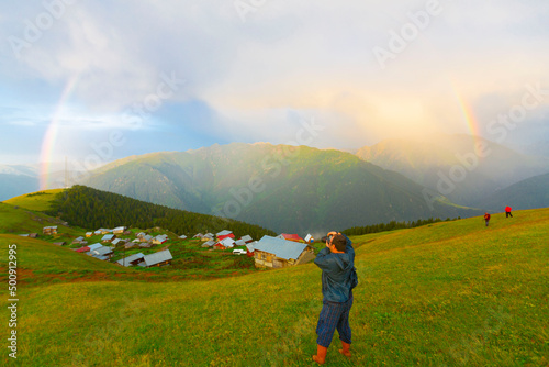 Kaçkar mountains Gito plateau , rainbow view photo