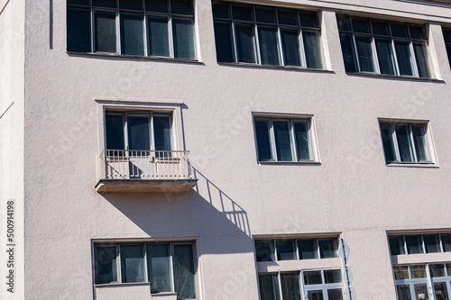 architecture facade of a white building with windows © Елизавета Фильченко