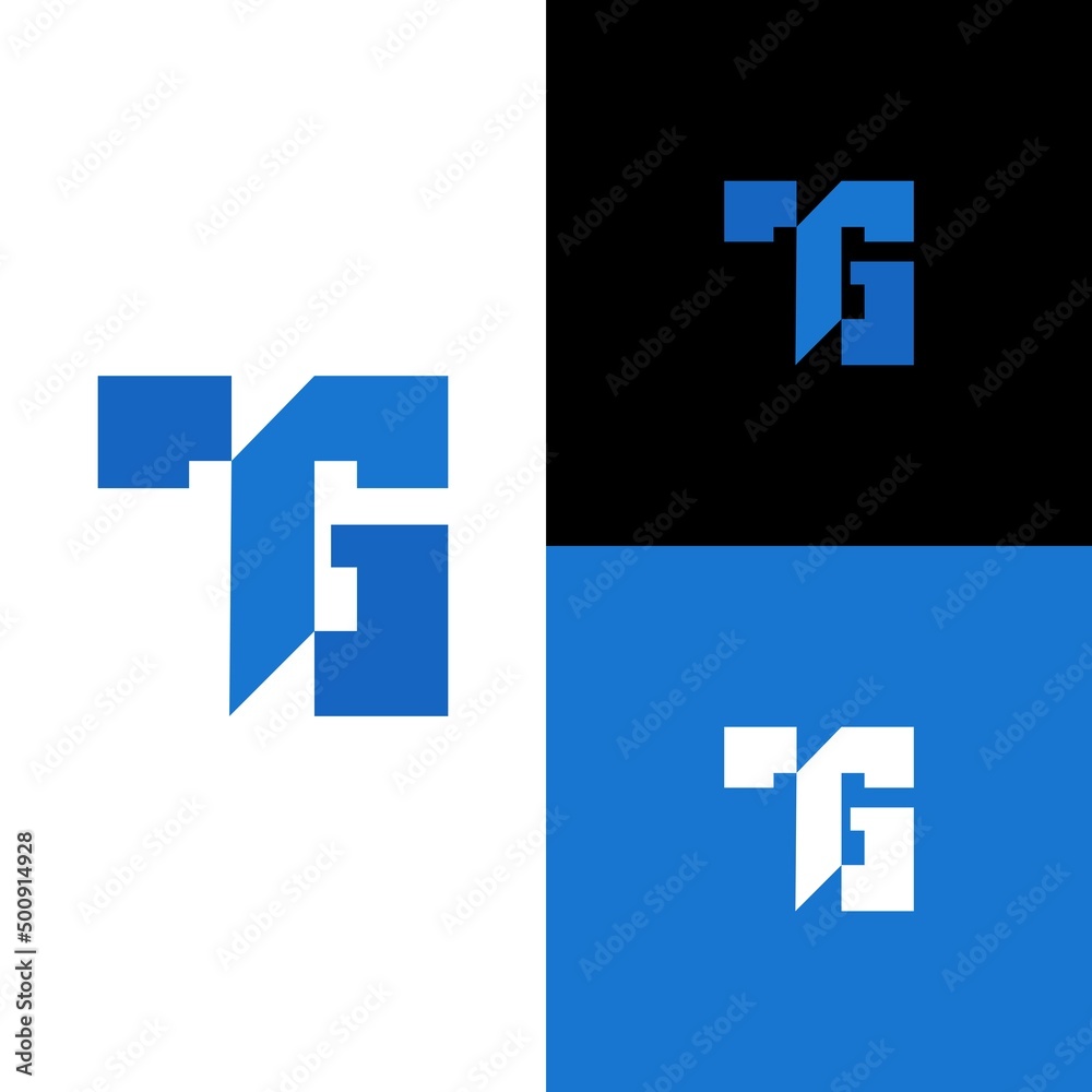 Obraz premium Logo initials letter TG. modern and clean monogram logo