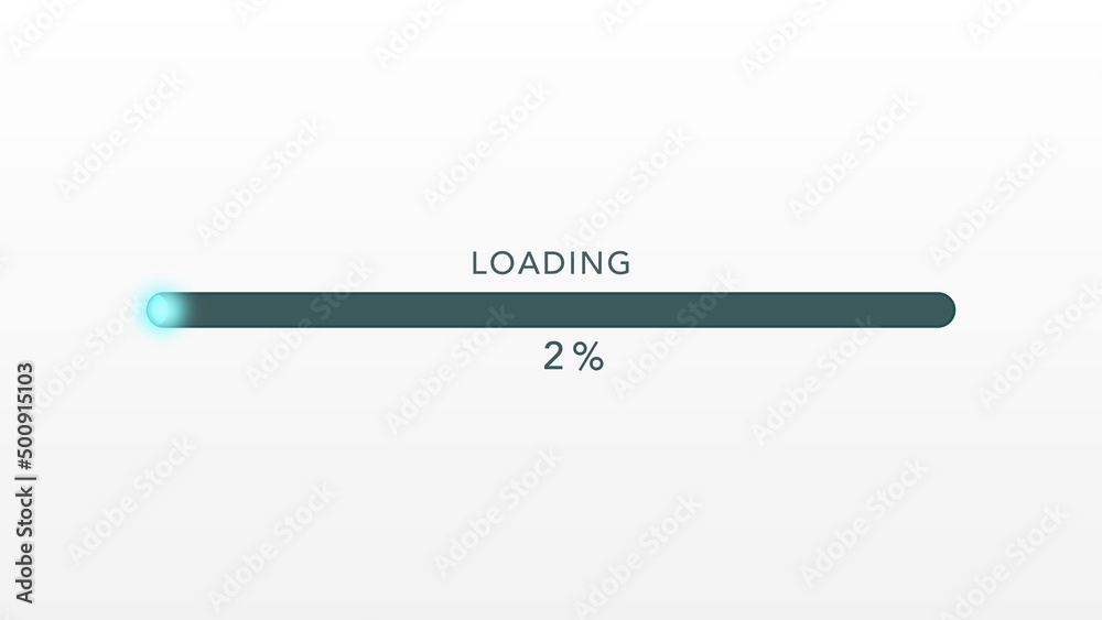 Elegant and Futuristic Loading Bar With 1 Percent Percentage Indicator on White Background Elegant and Futuristic Loading Bar With 1 Percent Percentage Indicator on White Background