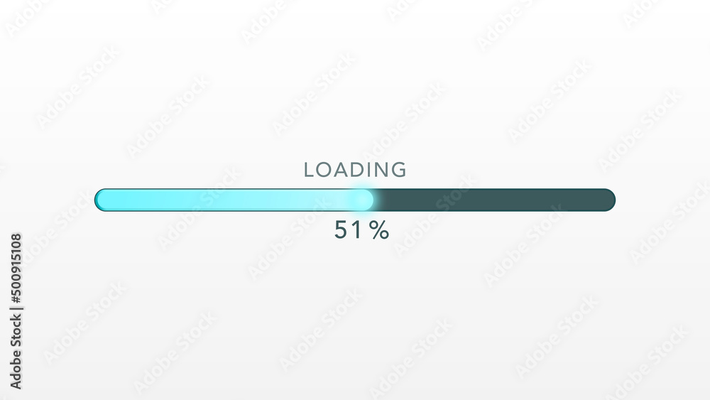 Elegant and Futuristic Loading Bar With 51 Percent Percentage Indicator on White Background Elegant and Futuristic Loading Bar With 51 Percent Percentage Indicator on White Background