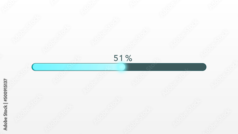 Elegant and Futuristic Loading Bar With 51 Percent Percentage Indicator on White Background Elegant and Futuristic Loading Bar With 51 Percent Percentage Indicator on White Background