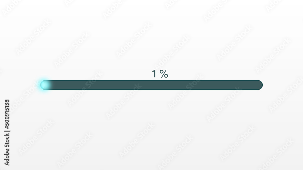 Elegant and Futuristic Loading Bar With 1 Percent Percentage Indicator on White Background Elegant and Futuristic Loading Bar With 1 Percent Percentage Indicator on White Background