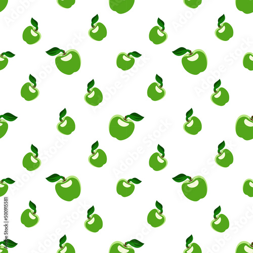 green apple seamless pattern, Fruity repeat pattern on transparent background.