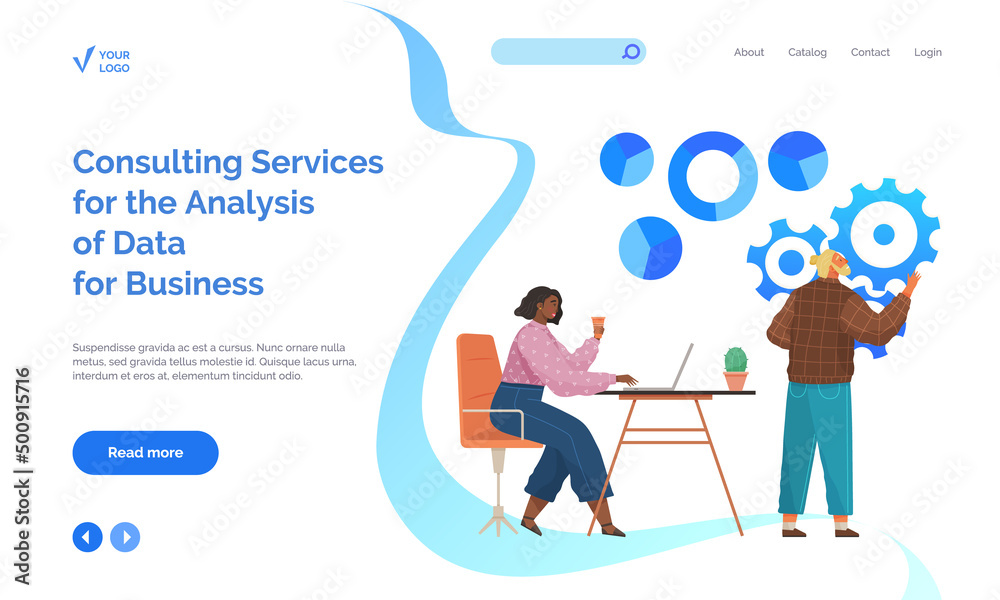 Consulting services for analysis of data for business website. People working in technical support, maintenance and customer assistance. Employees provide customer support services, work with clients