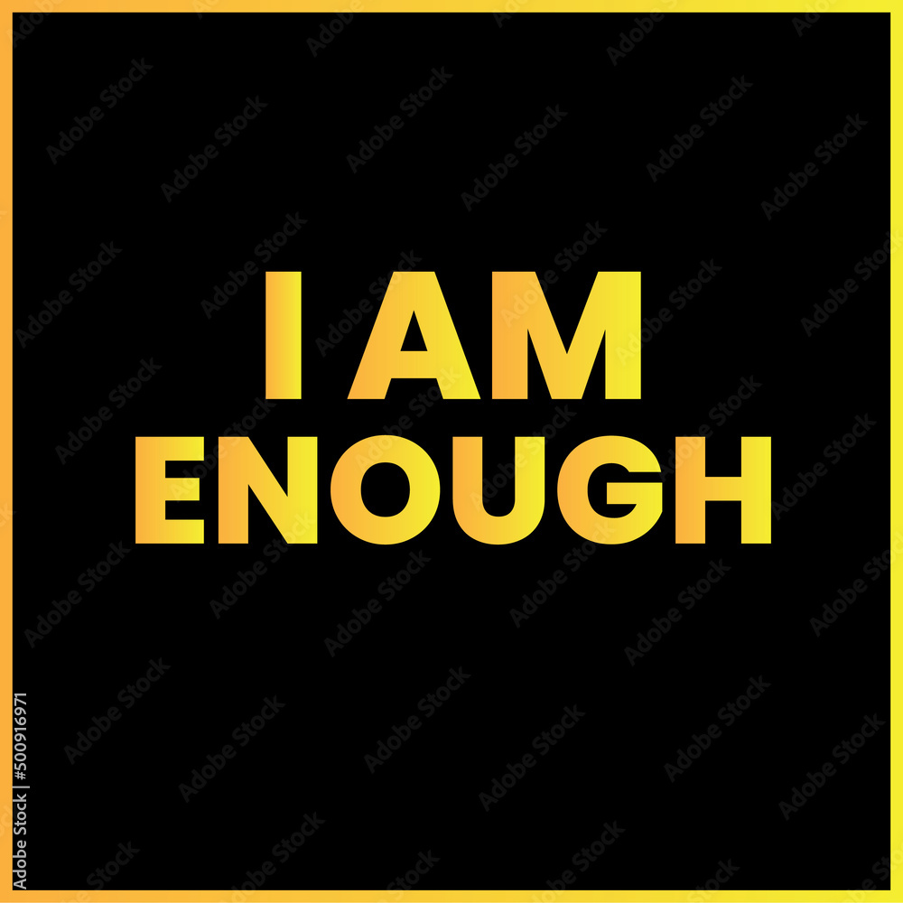 I am enough Law of Attraction positive affirmation poster card for home decoration