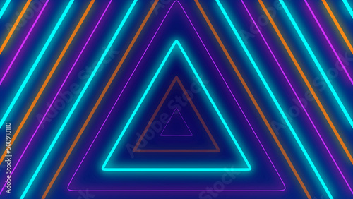 Triangular Neon Glow Tunnel Animation Wave Seamless