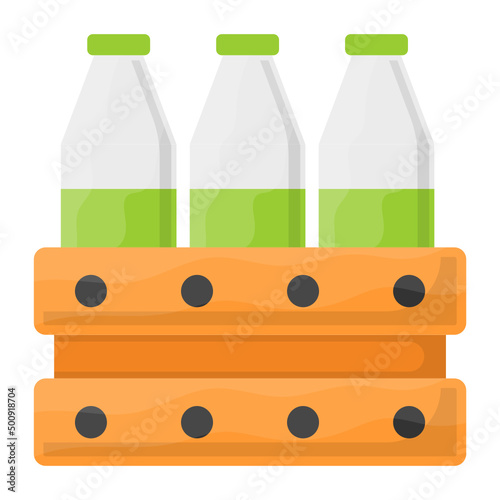 Pintie crates Concept, Dairy Farm Supplies vector color icon design, Farming and Agriculture symbol, village life Sign, Rural and Livestock stock illustration