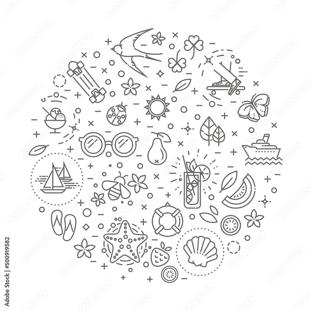 Illustration - summer, vacation, beach Illustration - summer, vacation, beach