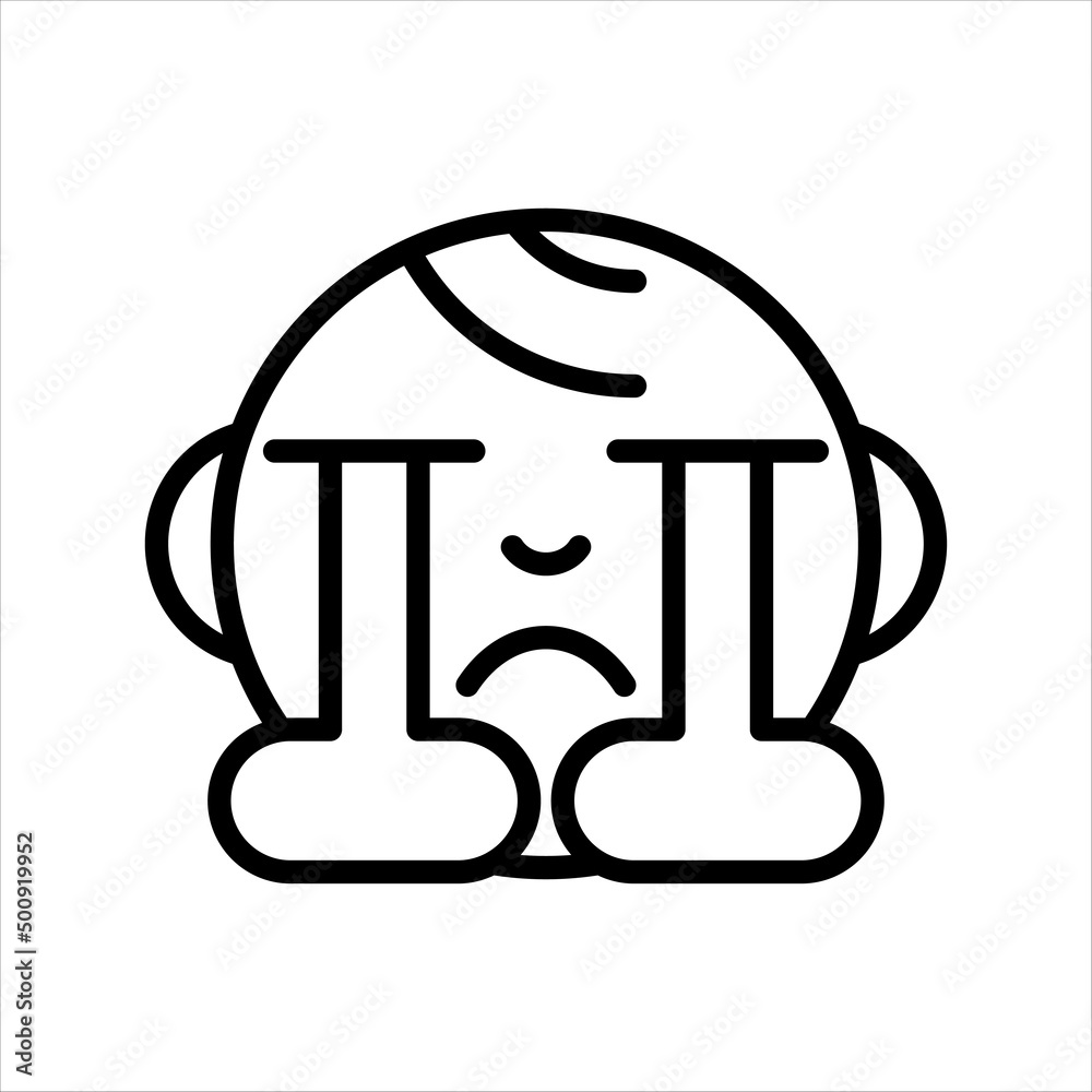 Baby Face Emoticon Outline Icon Vector. Baby Face Emoticon Outline Icon Vector.