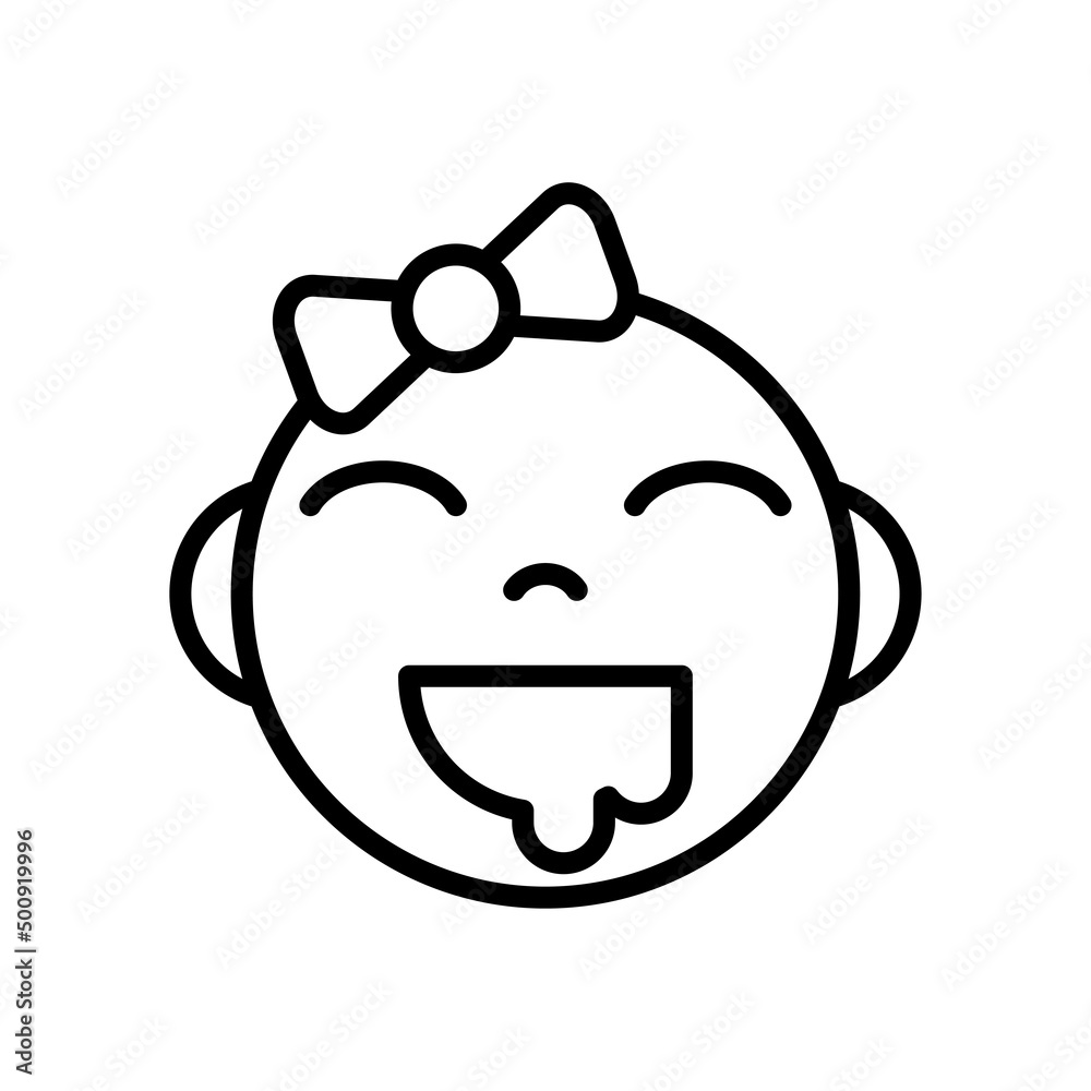 Baby Face Emoticon Outline Icon Vector. Baby Face Emoticon Outline Icon Vector.