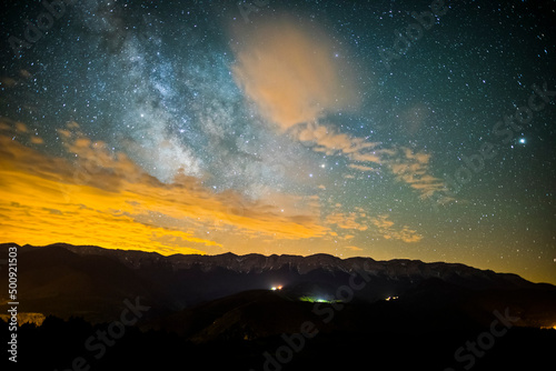 Milky way in Serra Del Cadi mountain, La Cerdanya, Spain