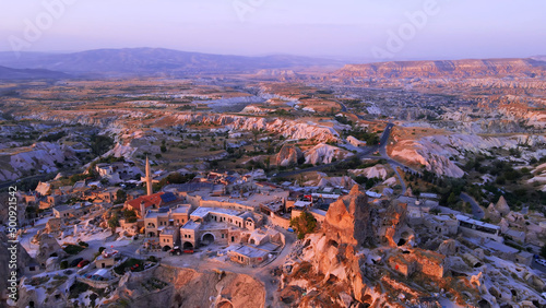 Aerial top view of Cappadocia in Turkey