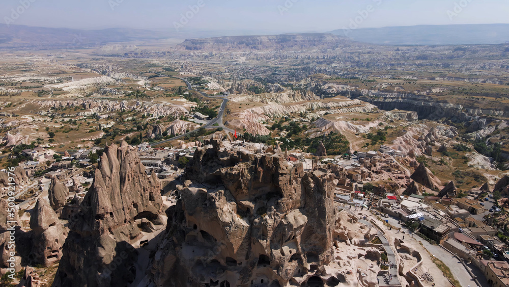 Aerial top view of Cappadocia in Turkey