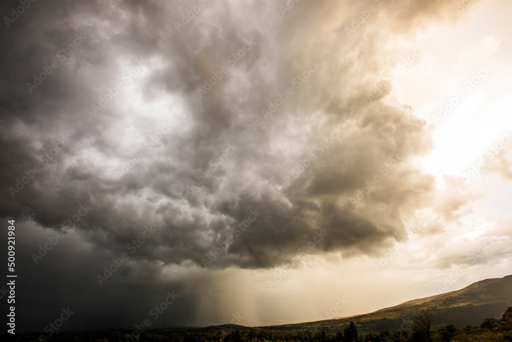 Sunset and dramatic clouds in Cerdanya, Pyrenees, Spain Sunset and dramatic clouds in Cerdanya, Pyrenees, Spain